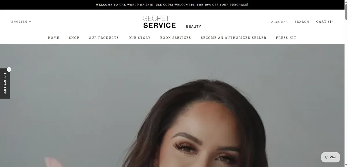The Secret Service Beauty home page