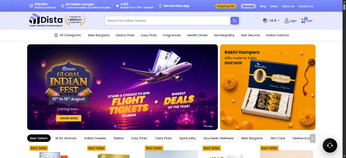 The Distacart home page
