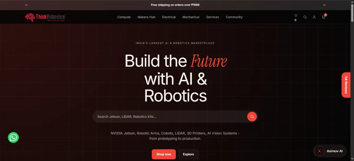 The Think Robotics home page