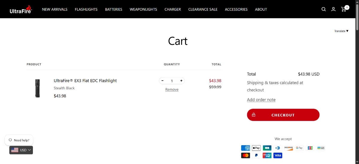 The UltraFire cart