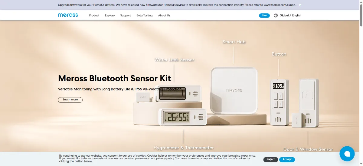 The Meross home page