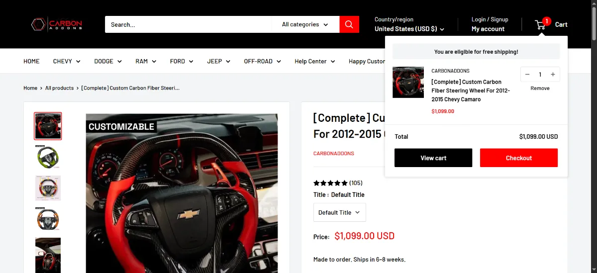 The Carbonaddons cart