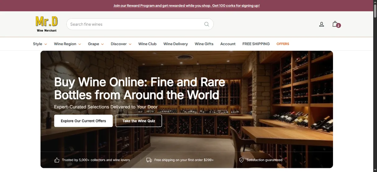 The Mr.D Wine home page